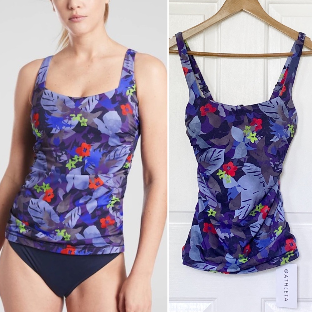 Athleta Twilight Tropic Tankini Top 32D-DD NWT